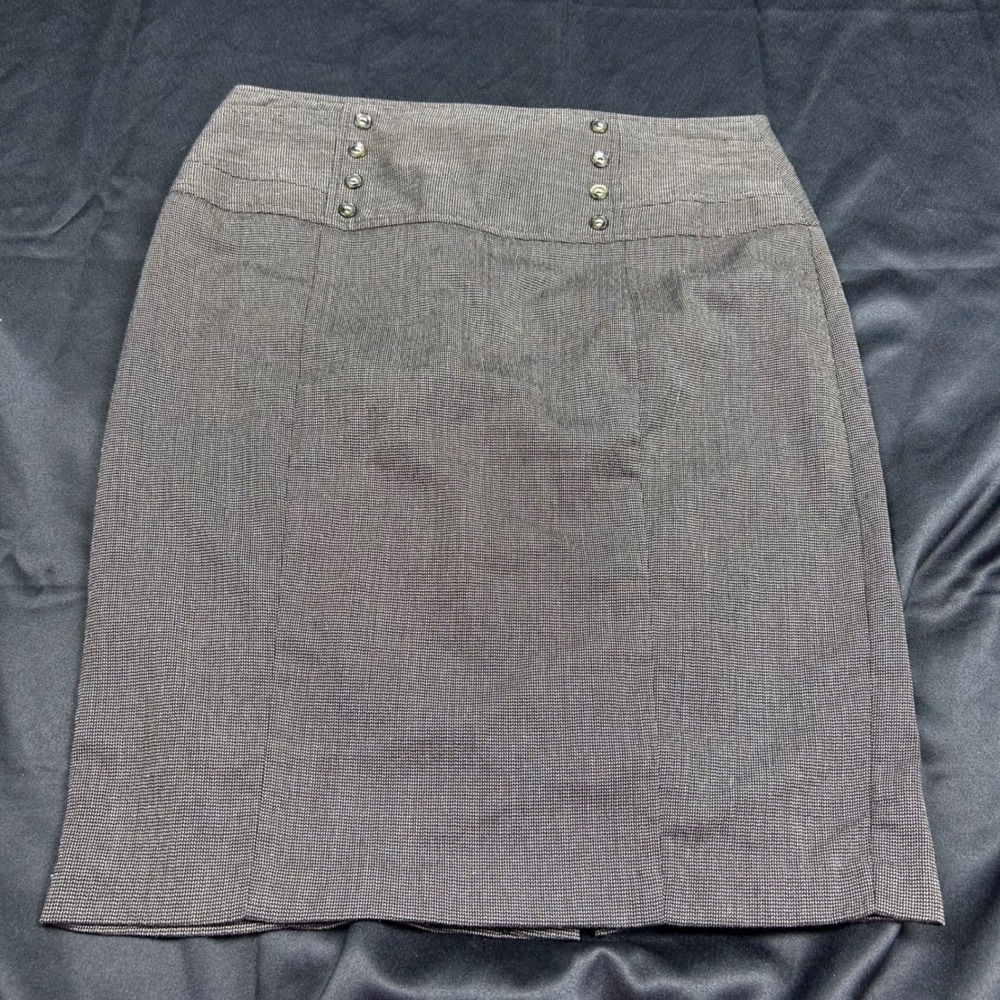 Byer California B-Wear Gray Micro Pattern Button Detail Pencil Skirt Size 13